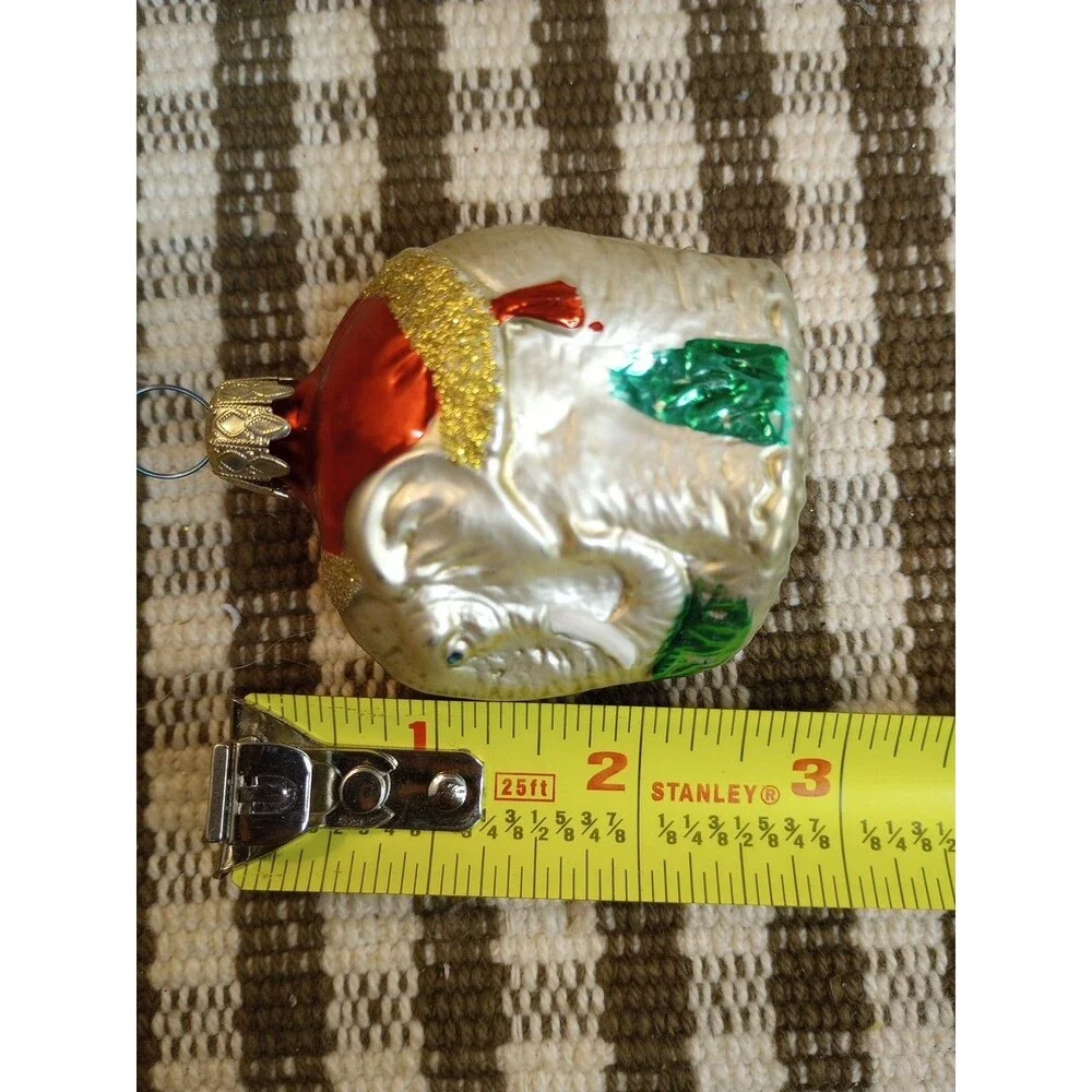 West Germany Vintage Blown Glass Elephant Christmas Tree Decoration Ornament